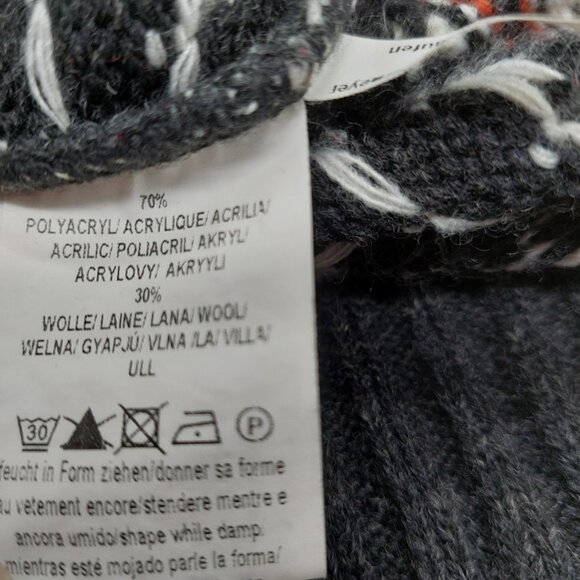 Blue Seven Men's Sweater Size Large Nordic Reindeer Wool Blend 1/4 Zip Multi-col - Picture 7 of 10